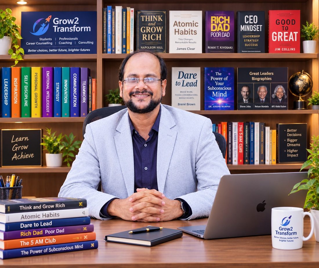 Sundar Viswanathan at his Grow2Transform desk